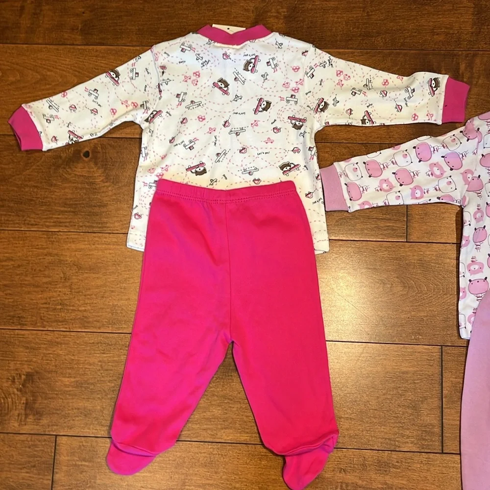 Pajama Sets for Infant Girls 3/6 Mos NEW Bundle of 2